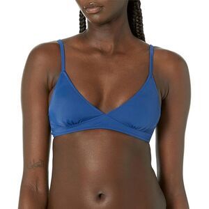 NWT Navy Blue Light-Support Triangle Bikini Top Adjustable Straps XXL UPF 50+